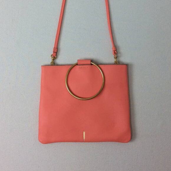 Thacker Salmon Leather Crossbody Clutch Handbag - Picture 2 of 4